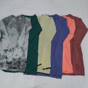 Lot of 6 Lululemon Women’s Swiftly Long Sleeve Shirt Size 4